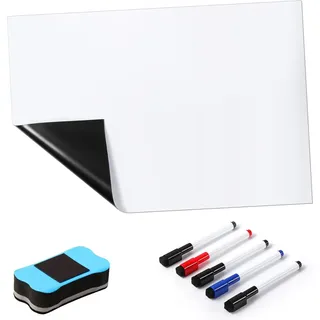 Blendura A3 Magnet-whiteboard, Trocken Abwischbare Magnetische Kühlschranktafel Mit 5 Markern Und Schwamm Für Wochenplaner, Küchenlisten Und Magnetische Memotafeln