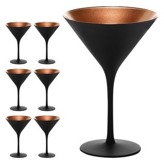 Stölzle-Lausitz Cocktailgläser Elements 240ml, Schwarz/Bronze, 6 Stück