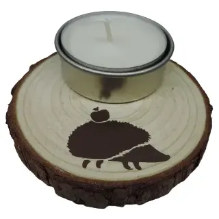 Deko Baumscheibe mit Teelichthalter Igel, Durchmesser ca 8cm Geschenk