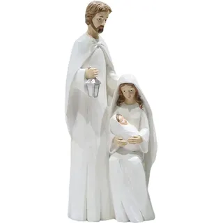 Krippe Heilige Familie, Tabletop Heilige Familie Statue Dekoration, 7.5in Weihnachtsstatue Aus Holz Jesus-Figur