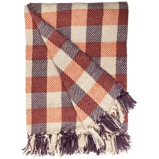 Wohndecke Decke Überwurf Würfel 100% Baumwolle 130x180 cm Skandinavisch, AU Maison, 100% recycelte Baumwolle orange