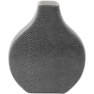 Tischvase FINK "MINTA, Höhe ca. 23 cm, Dekovase aus Porzellan, mit goldfarbenem Rand", grau, B:19,5cm H:23cm T:6cm, Porzellan, Vasen, eckige schmale Öffnung, für einzelne Blumenstiele