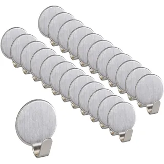 Relaxdays Klebehaken Set Edelstahl Silber