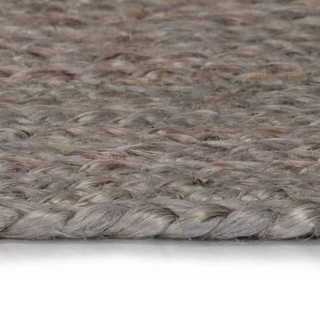 vidaXL Teppich Handgefertigt Jute Rund 180 cm Grau