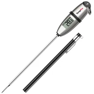 TempPro Digitales Fleischthermometer Bratenthermometer Thermometer Kochen | Küchenthermometer Lange Edelstahl-Sonde Grillthermometer mit Schutzhülle -50 bis 300 °C Genauigkeit 0,5 °C ( Ex-ThermoPro )