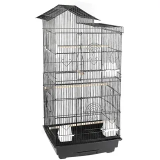 VogelkäfigVogelvoliereVogelkäfig Stapelbarer Flugkäfig breiter käfige mit extra viel Platz für Papageien Sittiche Vogelvolieremit Rollen & Ablage(46 * 35.3 * 150.6cm) (46 * 355 * 99cm)