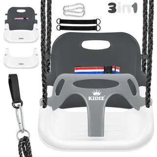 Kidiz 3 in 1 Schaukelsitz Anthrazit / Weiß