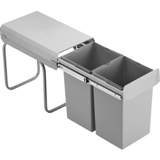 Wesco Double-Boy-Deluxe Einbau-Mülleimer 2 Fächer, Mülltrennsytem Küche 30 Liter