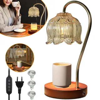 Dimmbare Kerzenwärmer Lampe mit Timer, Flammenloser Duftkerzenwärmer für Glas-Duftkerzen und Heimdekoration