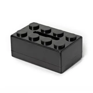 Taschentuchbox im Baustein-Stil für Wandmontage oder Desktop-Nutzung, ABS-Badezimmer-Aufbewahrungslösung mit geräumigem Innenraum (schwarz)