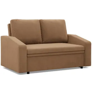 mebligo Couch Webstoff 2-Sitzer Braun