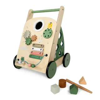 Lemodo Lauflernwagen aus Holz mit Activity-Board, leise Räder, ab 1 Jahr