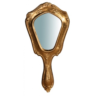 Biscottini Handspiegel 16 x 2 x 32 cm aus Holz | Dekorativer tragbarer Spiegel und Make-up-Spiegel für Mädchen und Mädchen | Tragbarer Friseurspiegel
