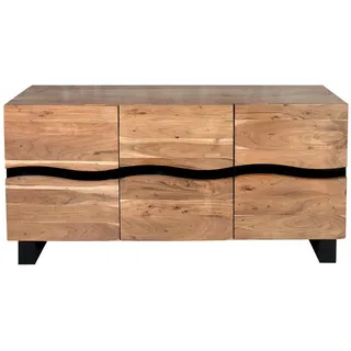 Sam Sideboard Beige, Holz, Echtholz,Akazie, Rechteckig,Rechteckig, U-Form, 160x85x45 cm, Wohnzimmer, Kommoden & Sideboards, Sideboards