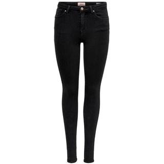 Only Skinny-fit-Jeans ONLPOWER MID PH UP SK DNM REA3659 Noos mit Label-Patch Modell 'POWER', Black, XS/30