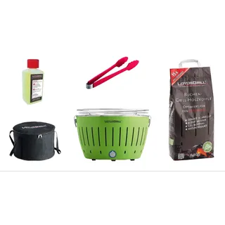 LotusGrill Starter-Set Classic  Grill Limettengrün USB-Anschluß