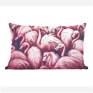 MuchoWow Dekokissen Flamingo - Rosa - Tiere, Dekoration, Zierkissen, Kissen mit Füllung, 50x30 cm rosa Rechteckig | 50 cm x 15 cm x 30 cm