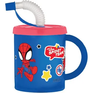 SpiderMan Spidey Strohhalm Becher, Kunststoff 210 ml