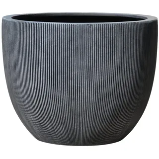 Dehner Übertopf Banbury, frostbeständiger Blumenkübel, Polystone, schwarz, für den Außenbereich, inkl. Bodenloch gegen Staunässe schwarz Ø 32 cm