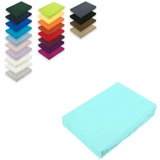 EXKLUSIV HEIMTEXTIL Spannbettlaken Microfaser 90 - 100 x 200 cm blau