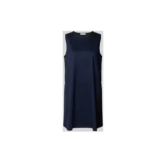Minikleid aus Viskose-Mix mit Rundhalsausschnitt, Marine, L