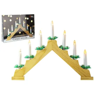 Weihnachtsdekoration Holz 40Cm Batterie LED 7 Licht Kerzenbrücke - Warm Weiß