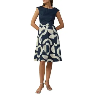 S.Oliver BLACK LABEL A-Linien-Kleid mit All-Over Print blau 46