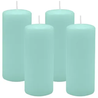 Kopschitz Kerzen Stumpenkerze 4er Set Stumpenkerzen/Adventskranzkerzen Türkis Ø 50 x 120 mm