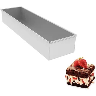 Backrahmen Rechteckig Verstellbar 41.7 × 10 × 6 cm Antihaftbeschichtung Backform Aluminiumlegierung Abnehmbares Seitenteil Leicht zu Reinigen Tiramisu Form Geeignet für Brownie Broten Tiramisu (Stil2)