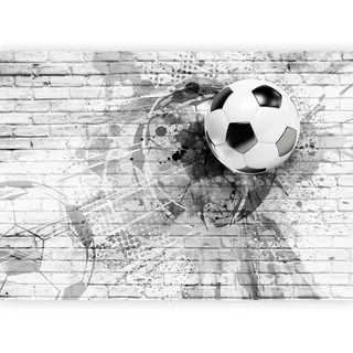 Fototapete Dynamic Football Schwarz/Hellgrau
