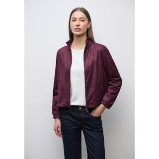 STREET ONE STREET ONE, Damen, Gr. 46, noble rot, Stoff, 88% Polyester, 12% Elasthan, unifarben, normal normal, hoch geschlossener Ausschnitt, elastischer Bund, Jacken Kurzjacke, mit Stehkragen