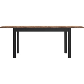 Esstisch FORTE Tische Gr. B/H/T: 140,4 cm x 76,6 cm x 90 cm, Ansteckplatten, schwarz (eiche, schwarz) Esstische rechteckig