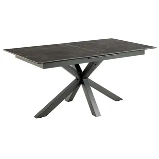 freiraum Kulissen-Esstisch Heaven, ausziehbar bis 210cm, Glas-Keramik schwarz - 168(210)x76x90cm (BxHxT) schwarz