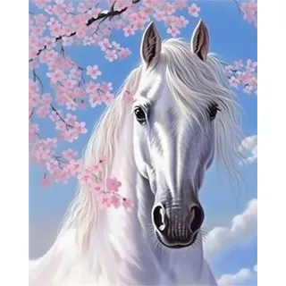LOMSIOY DIY Diamond Painting Set Pferde 5D Diamant Painting Bilder Tier Mit Zubehör für Voll Full Drill Strass Stickerei Diamant Malerei Kristall Erwachsene Home Wall Décor 30×40 cm