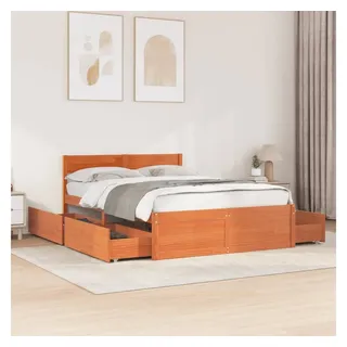 vidaXL Massivholzbett 120 x 200 cm Braun