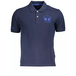 La Martina Elegantes blaues Baumwoll-Poloshirt für Herren - M