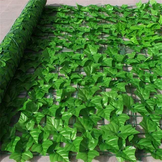 AQCQDQ Künstliche Efeu Garten Sichtschutz 100x200cm,Sichtschutzzaun Efeu,Mehrfachgröße Efeu Sichtschutz,grüner Efeuzaun mit verstärkter Verbindung, künstliche Hecken mit Weinblättern (50x100cm,1)