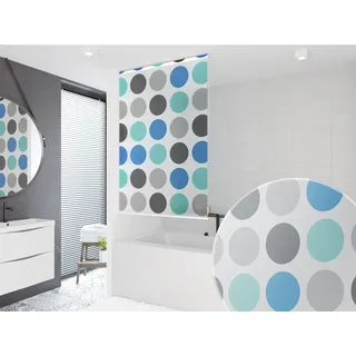 KSHANDEL24 Basic DUSCHROLLO Modell Retro BLAU TÜRKIS HELLGRAU ANTHRAZIT 7 Breiten ZUR Wahl (140x240 cm)