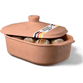 myromy® Brot-Frische-Topf 6 L – Brotkasten & Brottopf aus Keramik | TONTOPF BROT – atmungsaktiv · Naturton · Brot frisch halten