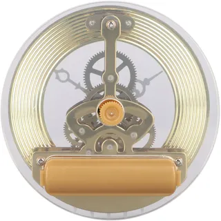 Goldener Skelett-Uhr-Einsatz, 86 mm, mit beweglichen Zahnrädern, römische Ziffern, Quarzwerk, Ersatz für DIY-Wanduhr-Reparatur, transparente Glaslinse, Silber- oder Gold-Finish (Gold)