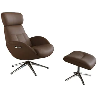 flexlux Relaxsessel FLEXLUX Kunstleder 90 x 107 x 89 cm Braun mit verstellbarem Kopfteil