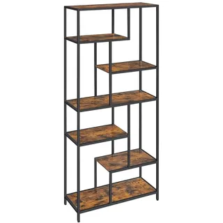 VASAGLE Bücherregal 80 x 30 x 180 cm Schwarz-Braun