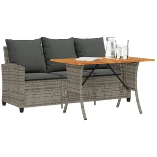 Festnight Balkon Sofa mit Tisch Rattan Sofa 3 Sitzer Balkonsofa Balkonmöbel Kleiner Balkon Balkon Couch Gartensofa Wetterfest Balkonlounge Gartenbank Lounge Sofa Outdoor Rattansofa