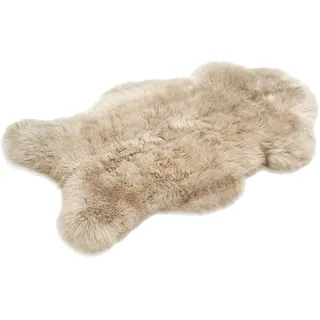 Cakla Lammfell Echt 100-110 cm - Schaffell Echt Groß - Fellteppich Beige - Weich und Flauschig - Fell für Stühle - Lammfell Teppich - 100% Bio - Schafsfelle - Dekofell - Schafsfell Felle