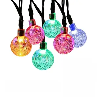 FANSU 18mm Lichterkette USB, Lichterketten 8 Modi Gartenbeleuchtung, Lichterkette Außen/Innen mit Fernbedienung und Timing-Funktion, Fairy Lights Garten Hochzeits Party Deko (Bunt,3m/20LED)