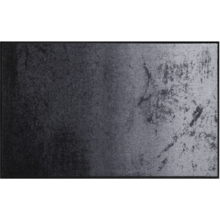 Salonloewe Fußmatte waschbar Shabby Grey 75x120 cm Flur-Läufer grau anthrazit Sauberlaufmatte Wohn-Teppich monochrom