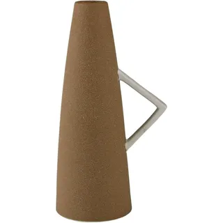 AM Design Tischvase Dekovase mit Henkel, aus Keramik, Höhe ca. 26 cm (1 St), Vase in außergewöhnlichler Form, Keramikvase, Dekoobjekt beige|braun