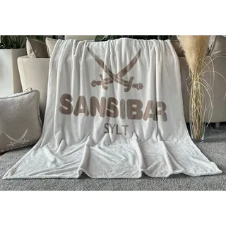 Sansibar Kuscheldecke 150 x 200 cm Weiß/Taupe