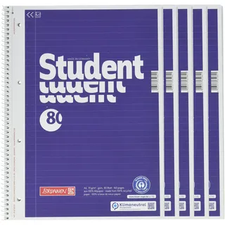 Brunnen 5x Brunnen Collegeblock A4 LIN 80Bl RCP Blauer