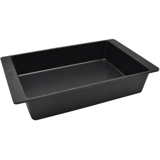 Eurolux Aluguss Bräter 41 x 26 cm Induktion - flacher 8.0 cm Rand - backofengeeignet - induktiver rechteckiger Gussbräter beschichtet - Made in Germany